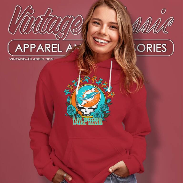 Miami Dolphins Grateful Dead Roses Dancing Bears Hoodie Miami Dolphins Grateful Dead Roses Dancing Bears Hoodie