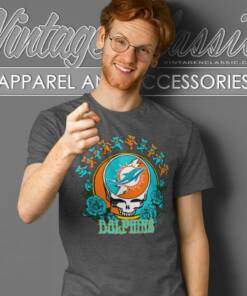 Miami Dolphins Grateful Dead Roses Dancing Bears T Shirt
