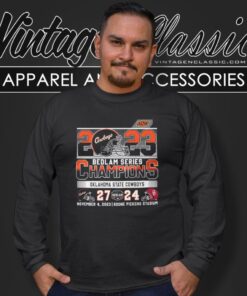 2023 Bedlam Series Champions Oklahoma State Cowboys 27 24 Oklahoma Sooners Shirt
