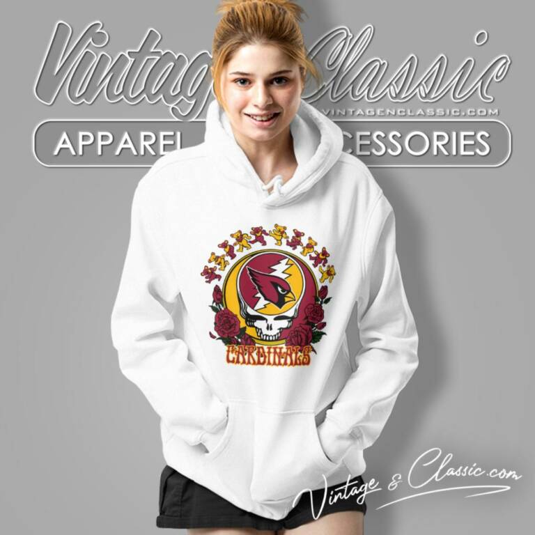 Arizona Cardinals Grateful Dead Roses Dancing Bears Hoodie Arizona Cardinals Grateful Dead Roses Dancing Bears Hoodie