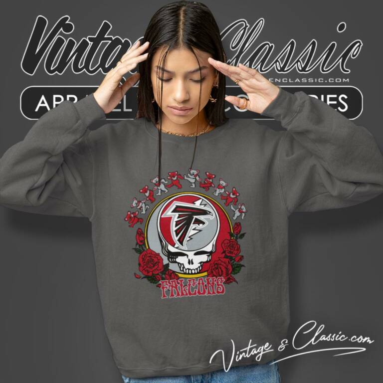 Atlanta Falcons Grateful Dead Roses Dancing Bears Sweatshirt Atlanta Falcons Grateful Dead Roses Dancing Bears Sweatshirt