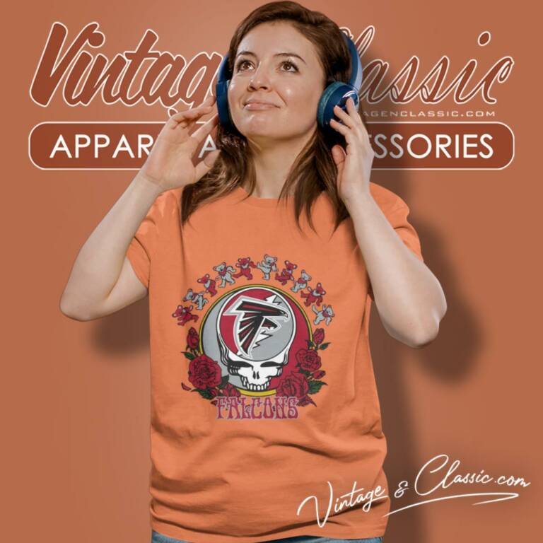 Atlanta Falcons Grateful Dead Roses Dancing Bears Women T Shirt Atlanta Falcons Grateful Dead Roses Dancing Bears Women T Shirt