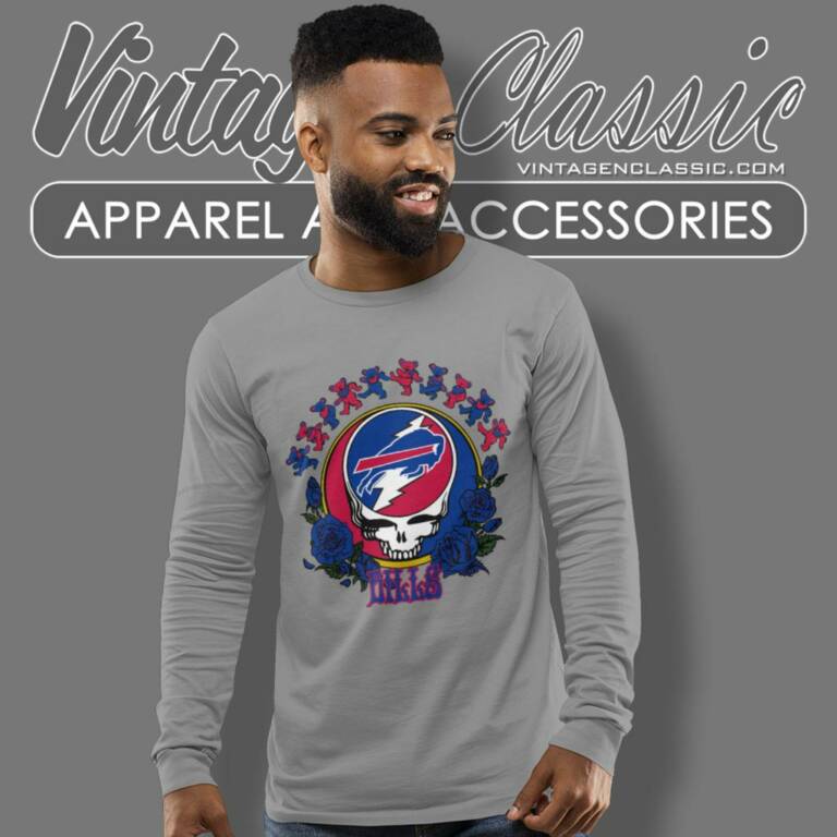 Buffalo Bills Grateful Dead Roses Dancing Bears Long Sleeve Tee Buffalo Bills Grateful Dead Roses Dancing Bears Long Sleeve Tee