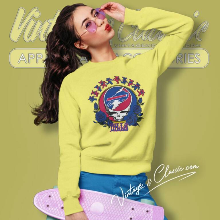 Buffalo Bills Grateful Dead Roses Dancing Bears Sweatshirt Buffalo Bills Grateful Dead Roses Dancing Bears Sweatshirt