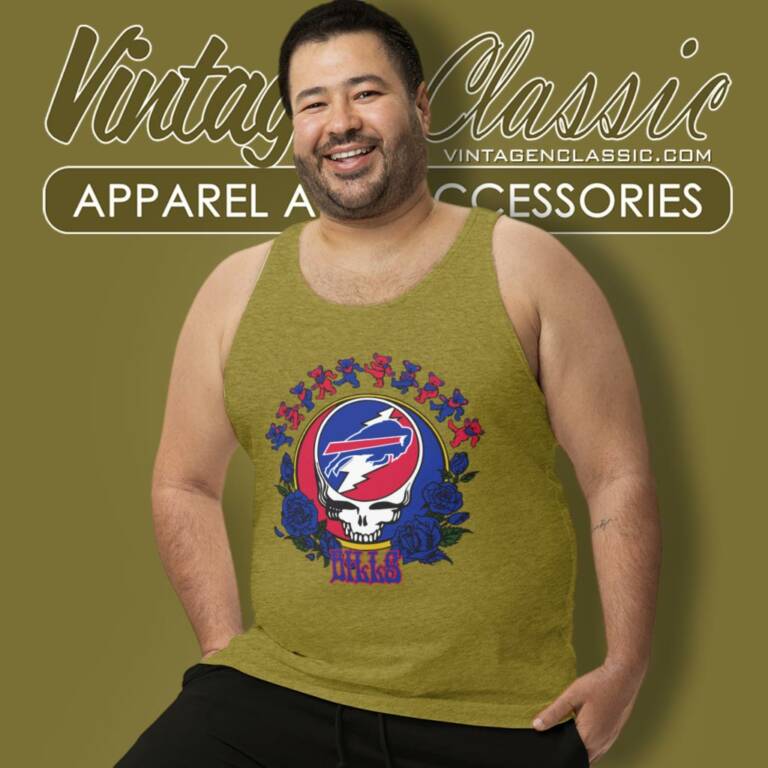 Buffalo Bills Grateful Dead Roses Dancing Bears Tank Top Racerback Buffalo Bills Grateful Dead Roses Dancing Bears Tank Top Racerback