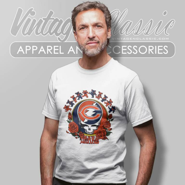 Chicago Bears Grateful Dead Roses Dancing Bears T Shirt Chicago Bears Grateful Dead Roses Dancing Bears T Shirt