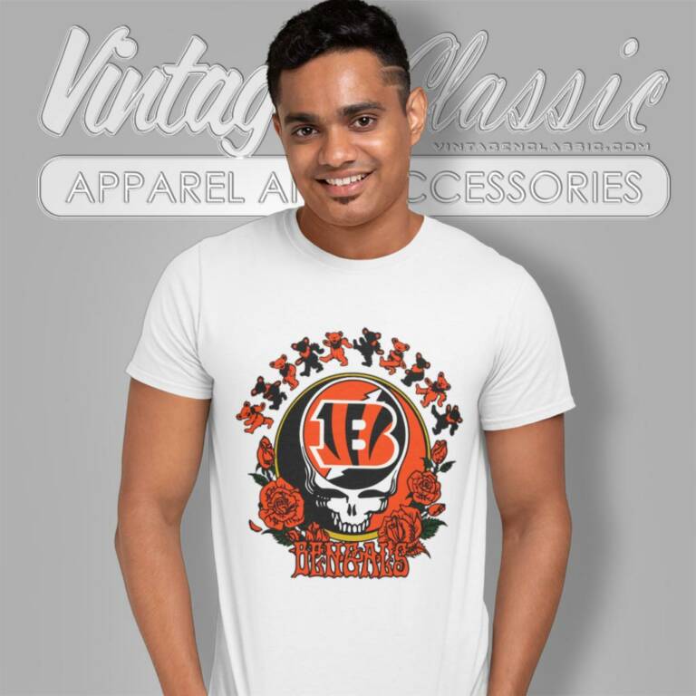 Cincinnati Bengals Grateful Dead Roses Dancing Bears T Shirt Cincinnati Bengals Grateful Dead Roses Dancing Bears T Shirt