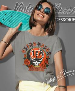 Cincinnati Bengals Grateful Dead Roses Dancing Bears Women T Shirt