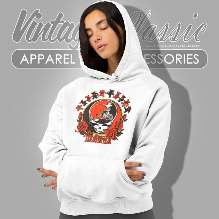 Cleveland Browns Grateful Dead Roses Dancing Bears Hoodie Cleveland Browns Grateful Dead Roses Dancing Bears Hoodie