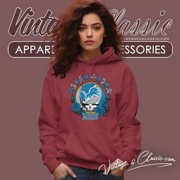 1 Detroit Lions Grateful Dead Roses Dancing Bears Hoodie 1 Detroit Lions Grateful Dead Roses Dancing Bears Hoodie