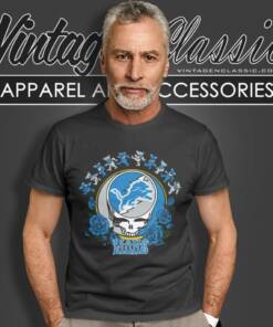Detroit Lions Grateful Dead Roses Dancing Bears T Shirt