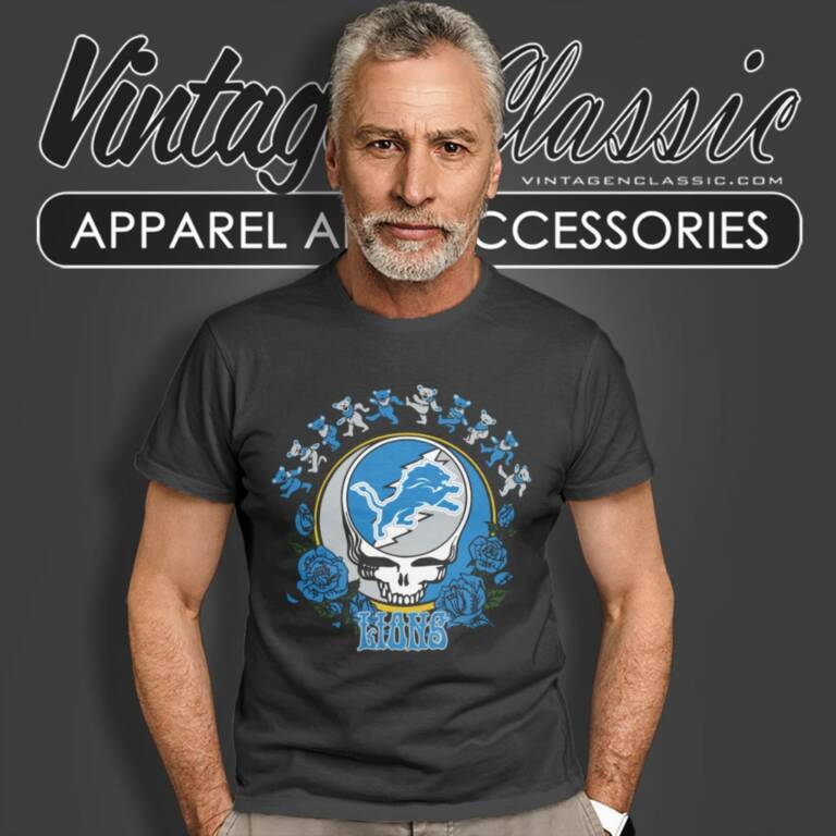 Detroit Lions Grateful Dead Roses Dancing Bears T Shirt Detroit Lions Grateful Dead Roses Dancing Bears T Shirt