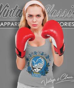 Detroit Lions Grateful Dead Roses Dancing Bears Tank Top Racerback