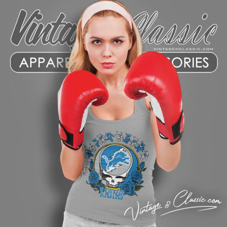 Detroit Lions Grateful Dead Roses Dancing Bears Tank Top Racerback Detroit Lions Grateful Dead Roses Dancing Bears Tank Top Racerback