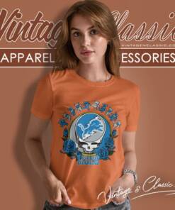 Detroit Lions Grateful Dead Roses Dancing Bears Women T Shirt