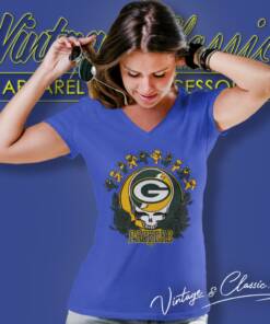 Green Bay Packers Grateful Dead Roses Dancing Bears V Neck TShirt