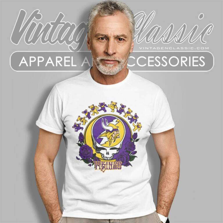 Minnesota Vikings Grateful Dead Roses Dancing Bears T Shirt Minnesota Vikings Grateful Dead Roses Dancing Bears T Shirt