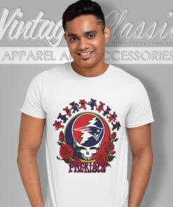 New England Patriots Grateful Dead Roses Dancing Bears T Shirt