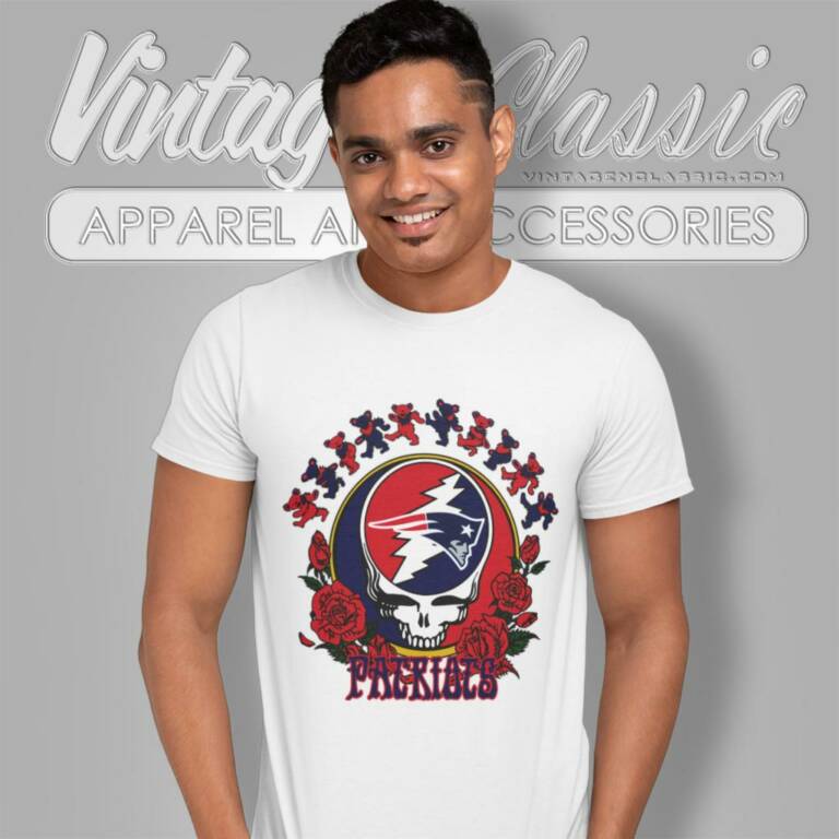 New England Patriots Grateful Dead Roses Dancing Bears T Shirt New England Patriots Grateful Dead Roses Dancing Bears T Shirt