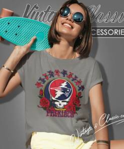 New England Patriots Grateful Dead Roses Dancing Bears Women T Shirt