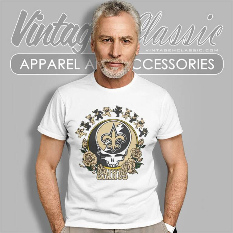 New Orleans Saints Grateful Dead Roses Dancing Bears T Shirt New Orleans Saints Grateful Dead Roses Dancing Bears T Shirt