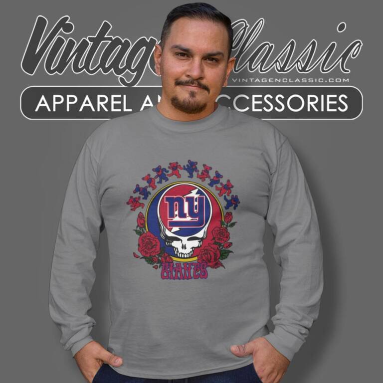 New York Giants Grateful Dead Roses Dancing Bears Long Sleeve Tee New York Giants Grateful Dead Roses Dancing Bears Long Sleeve Tee