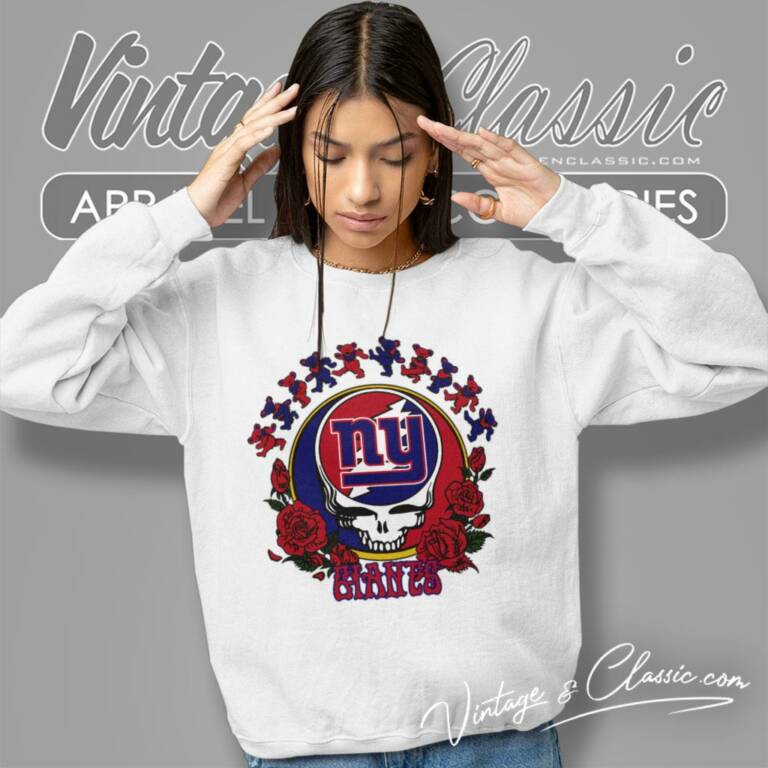 New York Giants Grateful Dead Roses Dancing Bears Sweatshirt New York Giants Grateful Dead Roses Dancing Bears Sweatshirt