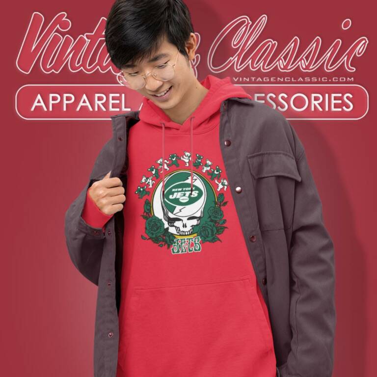 New York Jets Grateful Dead Roses Dancing Bears Hoodie New York Jets Grateful Dead Roses Dancing Bears Hoodie
