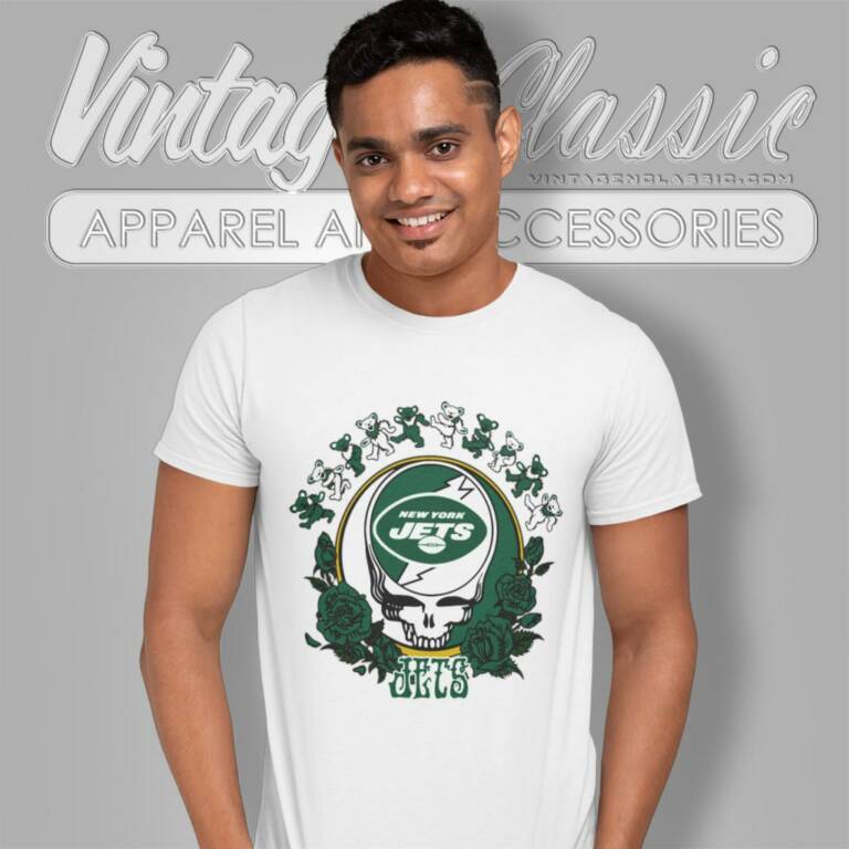 New York Jets Grateful Dead Roses Dancing Bears T Shirt New York Jets Grateful Dead Roses Dancing Bears T Shirt