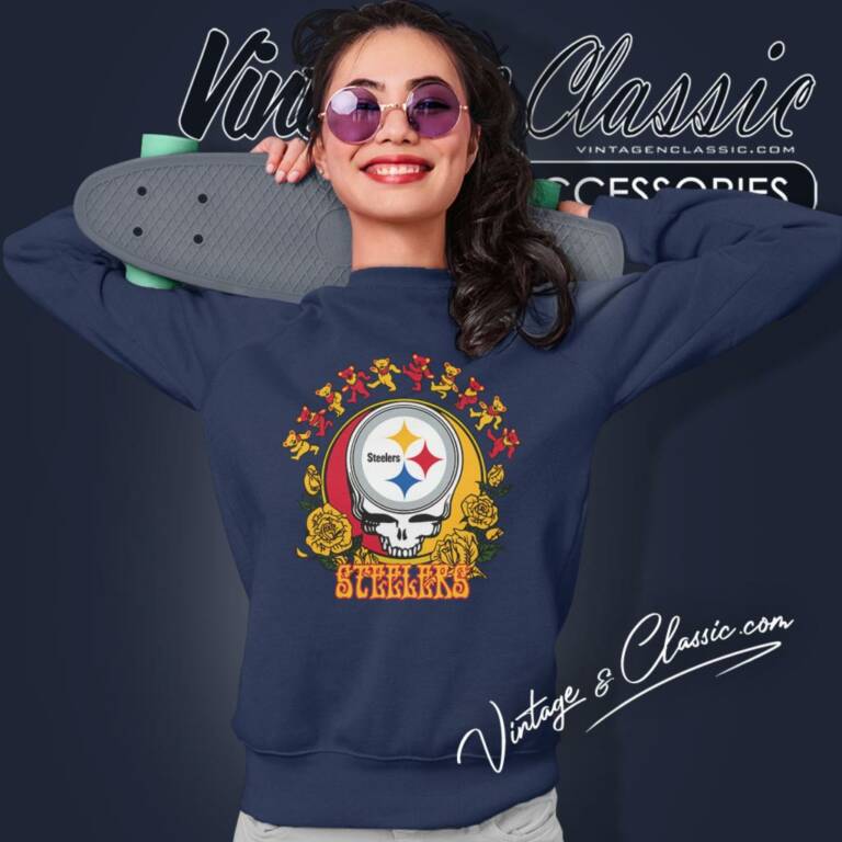 Pittsburgh Steelers Grateful Dead Roses Dancing Bears Sweatshirt Pittsburgh Steelers Grateful Dead Roses Dancing Bears Sweatshirt