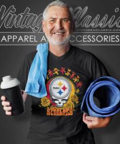Pittsburgh Steelers Grateful Dead Roses Dancing Bears V Neck TShirt