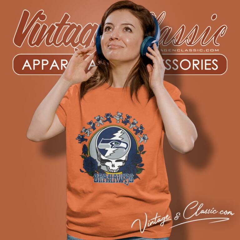 Seattle Seahawks Grateful Dead Roses Dancing Bears Women T Shirt Seattle Seahawks Grateful Dead Roses Dancing Bears Women T Shirt