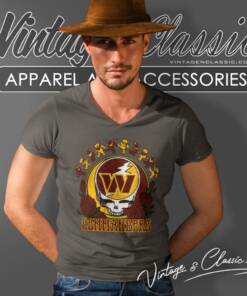 Washington Commanders Grateful Dead Roses Dancing Bears V Neck TShirt
