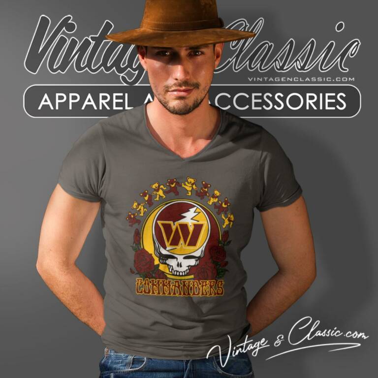 Washington Commanders Grateful Dead Roses Dancing Bears V Neck TShirt Washington Commanders Grateful Dead Roses Dancing Bears V Neck TShirt