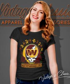 Washington Commanders Grateful Dead Roses Dancing Bears Women T Shirt