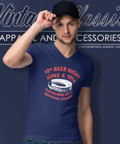 10 Cents Beer Night June 4 1974 Cleveland Ohio V Neck TShirt