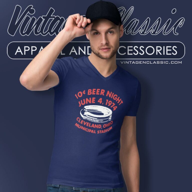 10 Cents Beer Night June 4 1974 Cleveland Ohio V Neck TShirt 10 Cents Beer Night June 4 1974 Cleveland Ohio V Neck TShirt