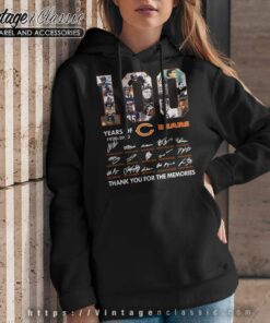 100 Years Of Chicago Bears 1920 2020 Signature Thank You For The Memories Hoodie
