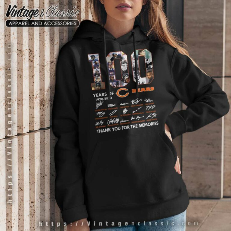 100 Years Of Chicago Bears 1920 2020 Signature Thank You For The Memories Hoodie 100 Years Of Chicago Bears 1920 2020 Signature Thank You For The Memories Hoodie