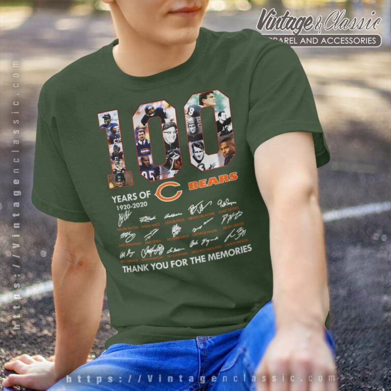 100 Years Of Chicago Bears 1920 2020 Signature Thank You For The Memories T Shirt 100 Years Of Chicago Bears 1920 2020 Signature Thank You For The Memories T Shirt