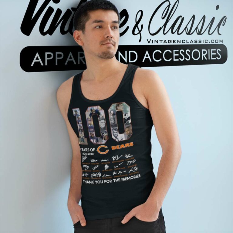 100 Years Of Chicago Bears 1920 2020 Signature Thank You For The Memories Tank Top Racerback 100 Years Of Chicago Bears 1920 2020 Signature Thank You For The Memories Tank Top Racerback