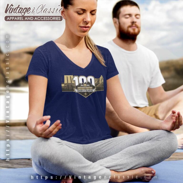 100th Anniversary Colorado Buffaloes Folsom Fields V Neck TShirt 100th Anniversary Colorado Buffaloes Folsom Fields V Neck TShirt