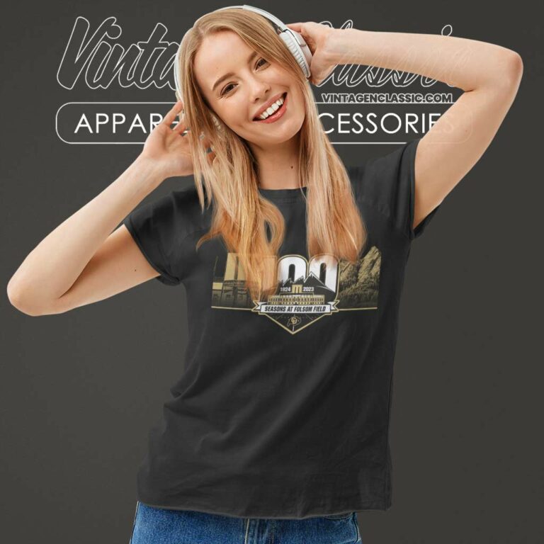 100th Anniversary Colorado Buffaloes Folsom Fields Women TShirt 100th Anniversary Colorado Buffaloes Folsom Fields Women TShirt