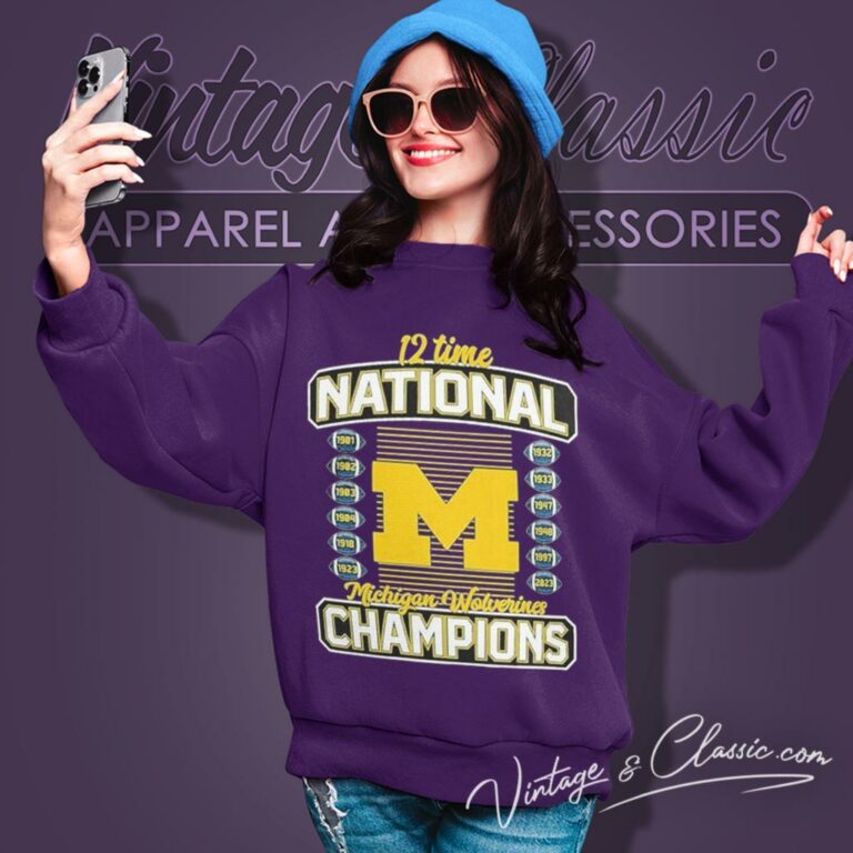 12 Time National Champions Michigan Wolverines College Football Playoff 2023 Sweatshirt 12 Time National Champions Michigan Wolverines College Football Playoff 2023 Sweatshirt