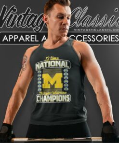 12 Time National Champions Michigan Wolverines College Football Playoff 2023 Tank Top Racerback
