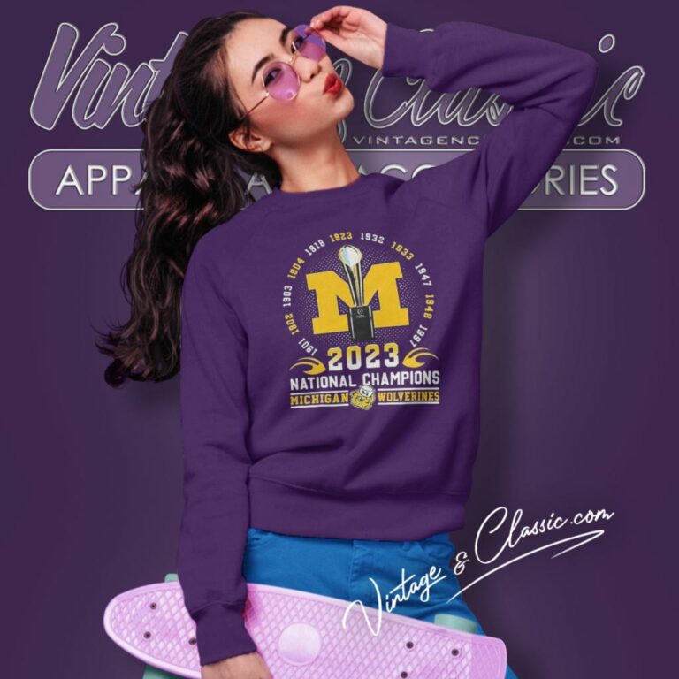 12 Time National Champions Trophy Michigan Football Sweatshirt 12 Time National Champions Trophy Michigan Football Sweatshirt