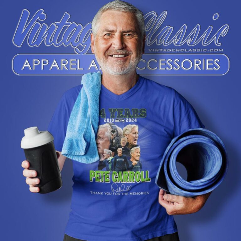14 Years 2010 2024 Pete Carroll Thank You For The Memories V Neck TShirt 14 Years 2010 2024 Pete Carroll Thank You For The Memories V Neck TShirt