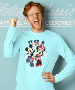 1776 Mickey Minne 4th Of July Flag 1776 Mickey Minnie 4th Of July Flag Long Sleeve Tee