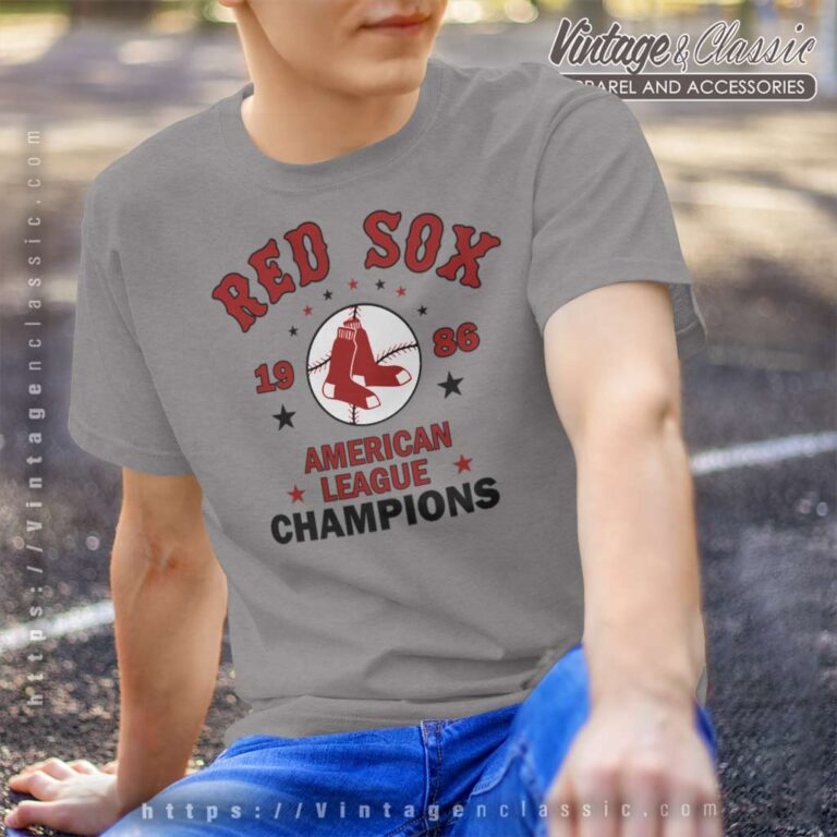 1986 Boston Red Sox American League Champions Logo T Shirt 1986 Boston Red Sox American League Champions Logo T Shirt