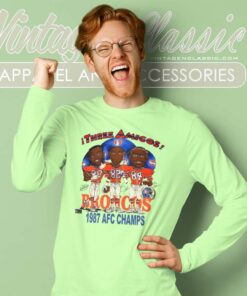 1987 Afc Champions Denver Broncos Three Amigos Long Sleeve Tee